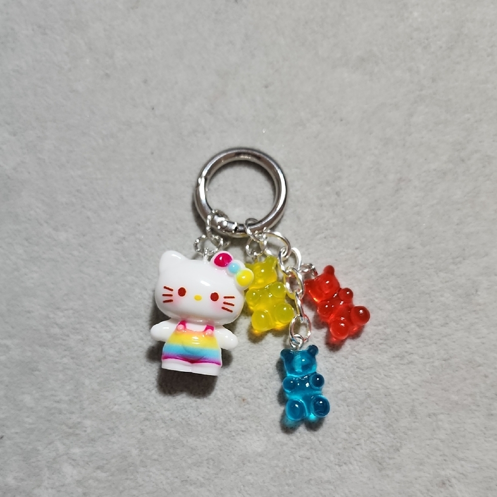 Hello Kitty Rainbow Charm Keychain with Gummy Bears